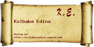 Kolbaba Edina névjegykártya
